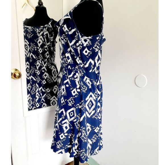 Faded Glory Navy White Geometric Print Sundress Size Medium - Picture 6 of 11